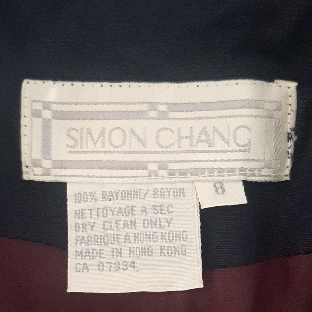 2 BDL💖VINTAGE Simon Chang NAVY➕GREEN/BROWN LINED TUNIC LENGTH JACKETS Sz 6, 8 - Picture 7 of 16